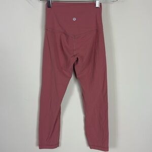 Lululemon Align‎ Super High Rise 7/8” Dusty Rose Leggings Size 2